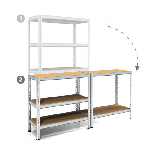 Estante metálica cinza 5 prateleiras madeira 176x90x40 cm 175 kg Spaceo