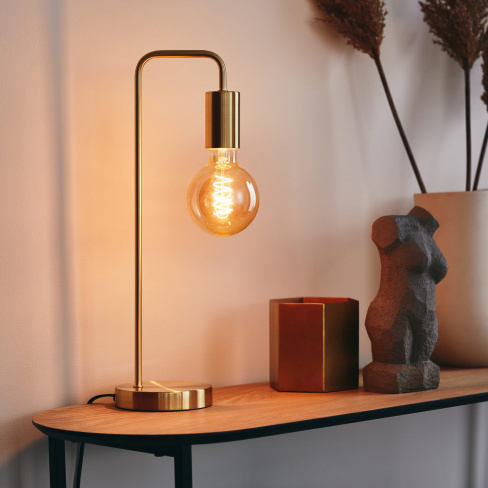 Candeeiro de mesa Lina E27 1 luz 45cm latão Inspire