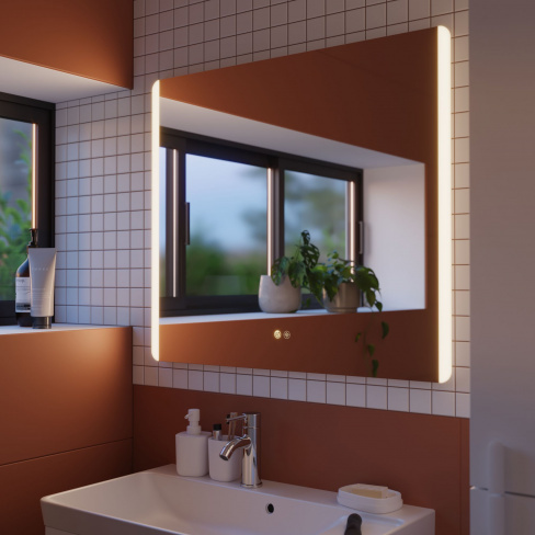 Espelho 80x70 cm iluminação led prateado Sensea Easy