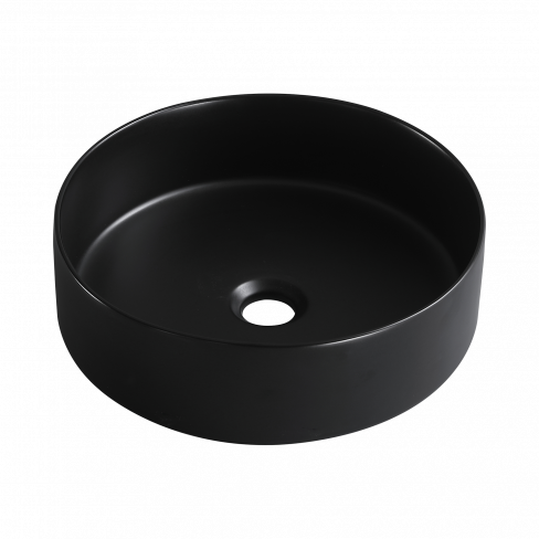 Lavatório de pousar 37x12 cm preto mate Studio