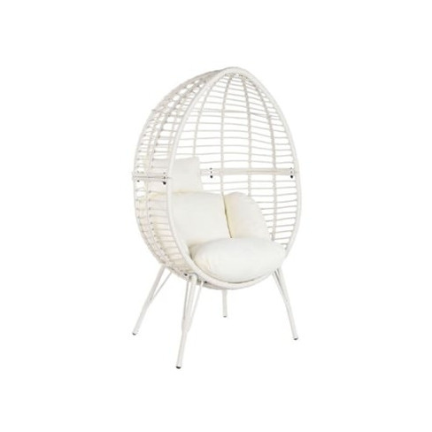 Poltrona de jardim ITEM Metal Rotim sintético Branco (90 x 65 x 151 cm)