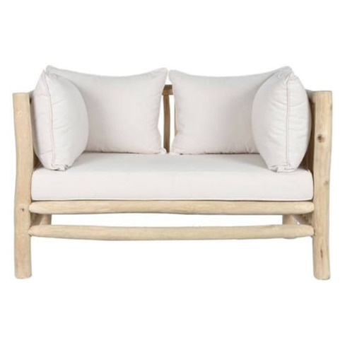  Sofá ITEM Madeira Teca Natural (132 x 79 x 78 - Branco)