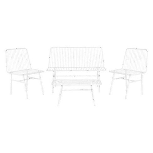 Conjunto ITEM Mesa e 3 Cadeiras (Metal - 115 x 53 x 83 cm - Branco)