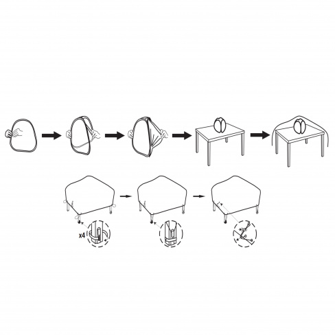 Cobertura para mesa rectangular, tamanho M 170x110x60 cm Naterial