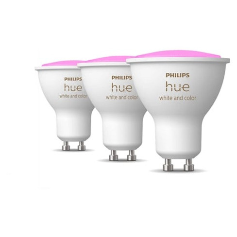 Kit 3 Lâmpadas Inteligentes PHILIPS HUE (GU10 - Branco e cor)