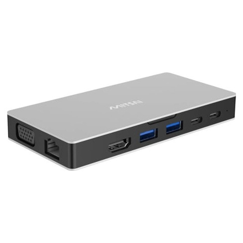 Hub MITSAI 8 Em 1 (2 USB-C + 2 USB 3 + HDMI + SD + RJ + VGA)