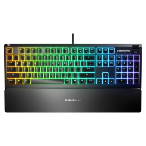 Teclado Gaming STEELSERIES Apex 3 (Membrana - Português - Preto)