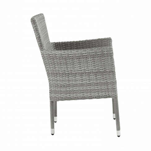 Cadeira de rattan NATERIAL DAVOS CINZA ESCURO