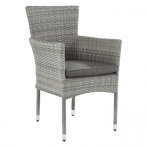Cadeira de rattan NATERIAL DAVOS CINZA ESCURO