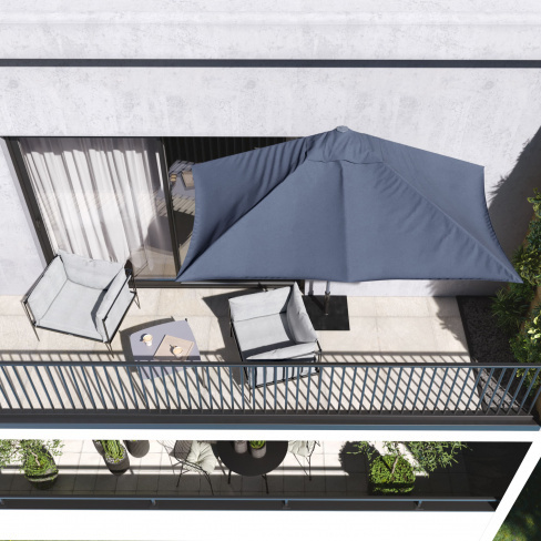 Chapéu de sol em meia lua NATERIAL ARKEA 200G 270X135CM CINZA ESCURO
