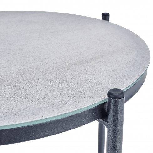 Mesa de metal e vidro NATERIAL MOBIS D43X53CM BETÃO