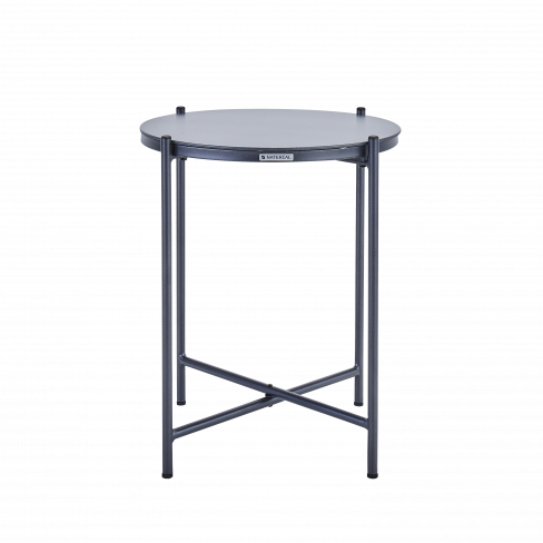 Mesa de metal e vidro NATERIAL MOBIS D43X53CM CINZA ESCURO