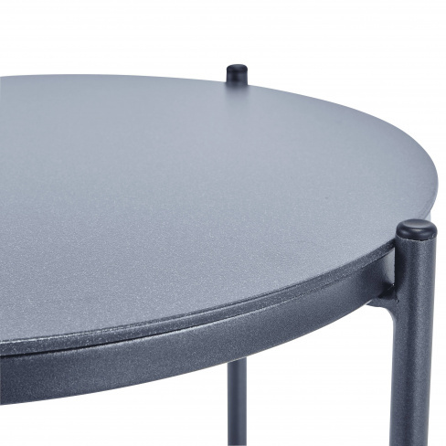 Mesa de metal e vidro NATERIAL MOBIS D43X53CM CINZA ESCURO