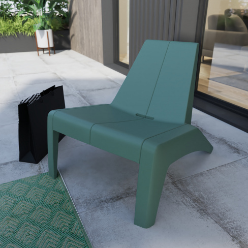 Cadeira de jardim relax verde kaki Halius Naterial
