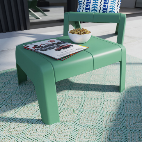 Mesa baixa de jardim 58x47,8x29,5 cm verde kaki Naterial Halios