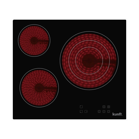 VPCOMERCIAL Placa de Vitrocer&acirc;mica 3Z KUNFT KCH9076B (El&eacute;trica - 59 cm - Preto