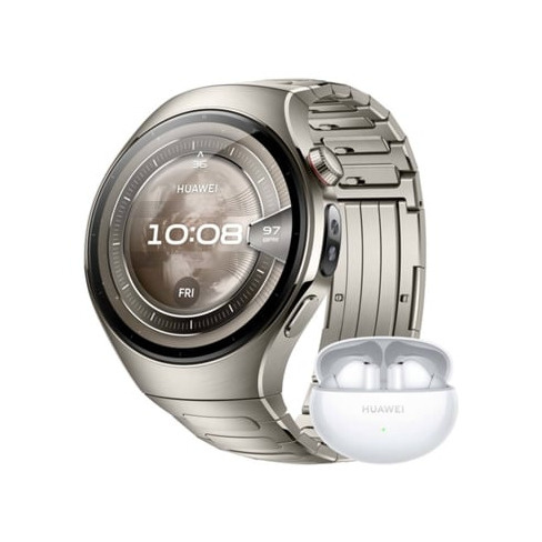 Smartwatch HUAWEI Watch 5 (46 mm - Titânio) Com Oferta de Auriculares Freebuds