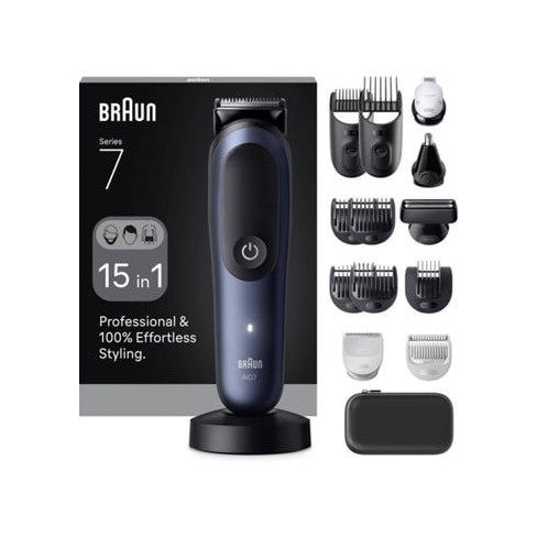 Aparador Multifunções BRAUN Series 7 AIO7580 15-em-1 Para Barba, Cabelo E Corp