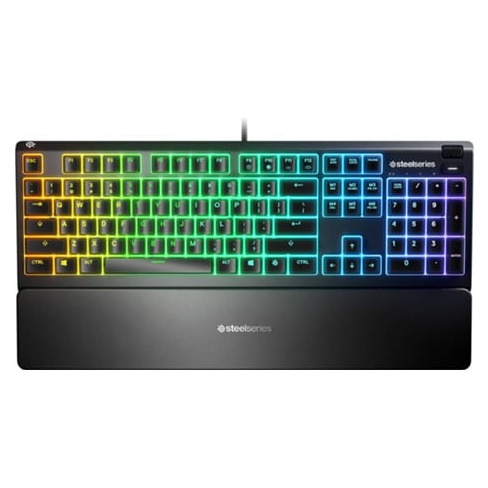 Teclado Gaming STEELSERIES Apex 3 RGB (Membrana - Espanhol - Preto)