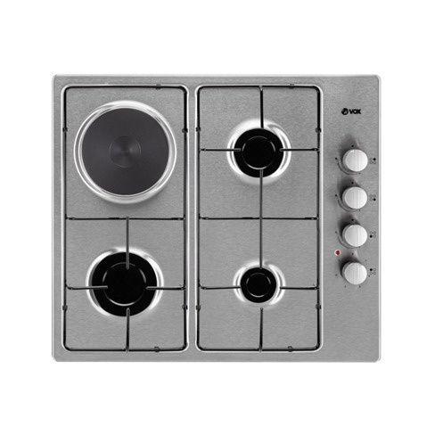 Placa de Gás e Disco VOX EBG 310GIX (Elétrica e Gás BP - 58 cm - Inox)