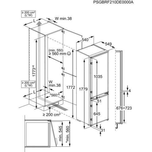 ELECTROLUX - Combinado Encastre LND5FE18S