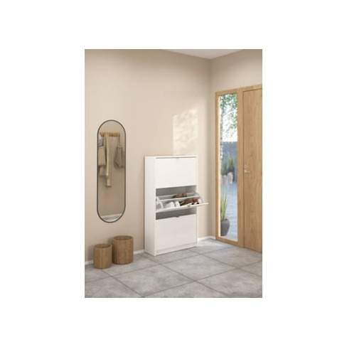 Sapateira TVILUM 3 Portas e 2 Layers Branco (70.3 x 24.05 x 123.6 cm)