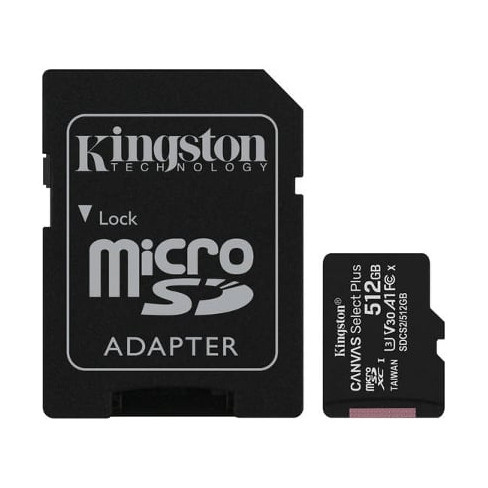 Cartão de Memória KINGSTON 512GB Micro SD Canvas Select Plus 100R A1 C10 + Ada