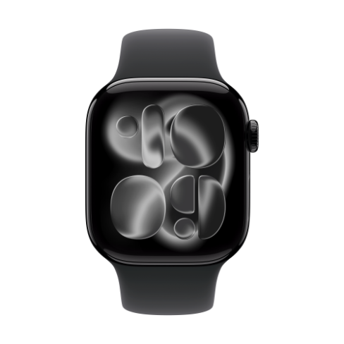 Apple Watch Series 11 GPS 42mm Jet Black Aluminium Case with Black Sport Band