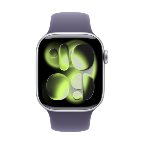 Apple Watch Series 11 GPS 42mm Silver Aluminium, Purple Fog Sport Band