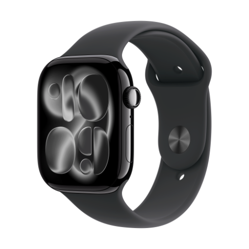 Apple Watch Series 11 GPS 46mm Jet Black Aluminium Case with Black Sport Band
