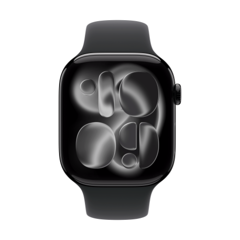 Apple Watch Series 11 GPS 46mm Jet Black Aluminium Case with Black Sport Band