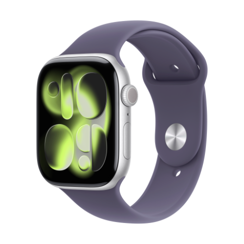 Apple Watch Series 11 GPS 46mm Silver Aluminium, Purple Fog Sport Band