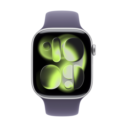 Apple Watch Series 11 GPS 46mm Silver Aluminium, Purple Fog Sport Band