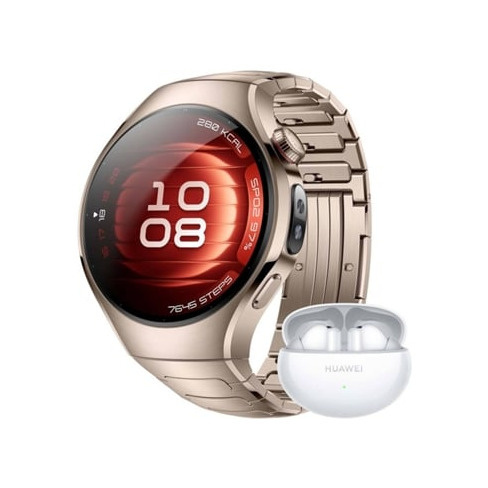 Smartwatch HUAWEI Watch 5 (42mm - Dourado) Com Oferta de Auriculares Freebuds 6i