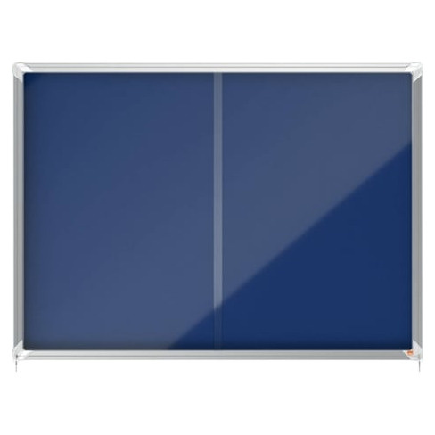 Suporte para Avisos NOBO Vitrine com chave 18XA4  Porta 2 Folhas (Azul - Feltro