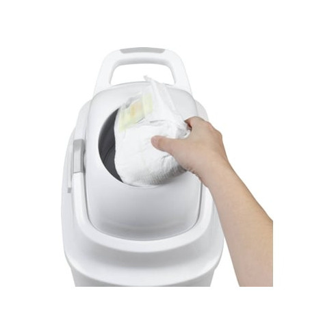 Contentor de Fraldas BEBECONFORT Easy Nappy Bin (Cinzento e Branco)