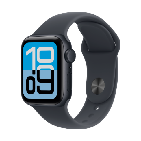 Apple Watch SE 3 GPS meia‑noite 40 mm, desportiva meia‑noite