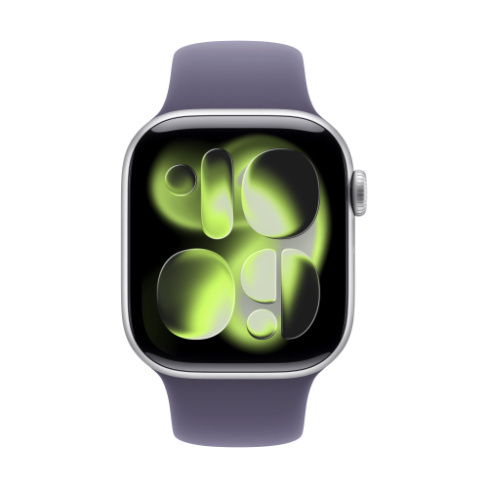 Apple Watch Series 11 GPS+Cellular prateado + Bracelete desportiva roxo névoa