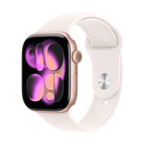 Apple Watch Series 11 GPS+Cellular rosa‑dourado + Bracelete desp rosa leve