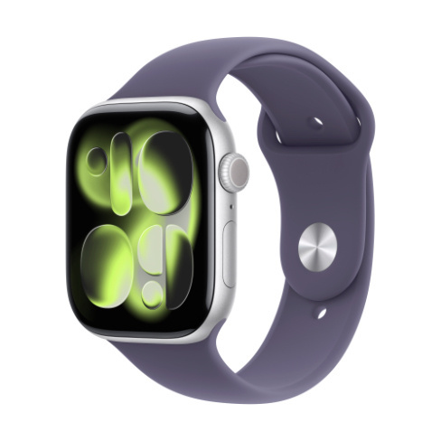 Apple Watch Series 11 GPS+Cellular prateado + Bracelete desportiva roxo névoa