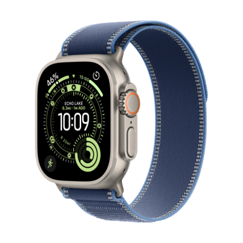 Apple Watch Ultra 3 GPS+Cellular titânio natural 49mm+Loop Trail azul‑vivo