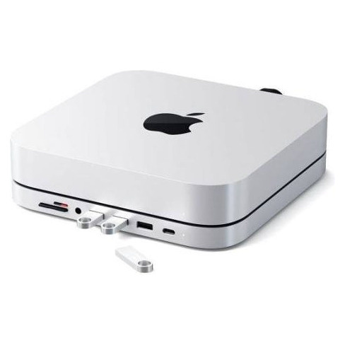 HUB e Suporte SATECHI (6 Portas - Mac Mini - Prateado)