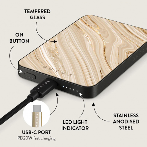 Burga - MagSafe Powerbank  5000 mAh (full glam/gunmetal)