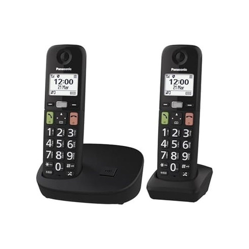 Telefone sem fio - PANASONIC - KX-TGU112EXB - Tela LCD - Botões grandes - Secre