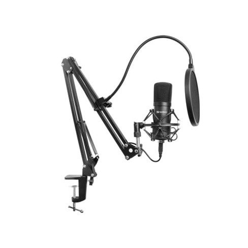 Microfone SANDBERG Streamer USB Microphone Kit (Com fios - 30 - 16000 Hz)