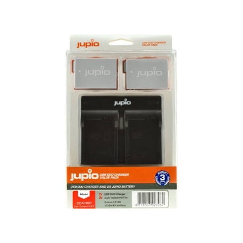 Kit JUPIO 2 Baterias LP-E8 (1120MAH) e Carregador