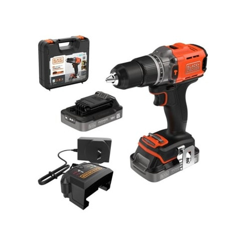 Berbequim Com Percussão 18V 2Ah BLACK+DECKER BCD383D2XK-QW