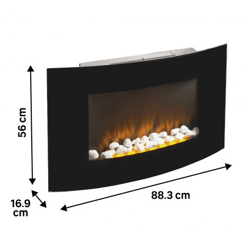 Salamandra elétrica de parede EQUATION FONT5 2000W PRETO