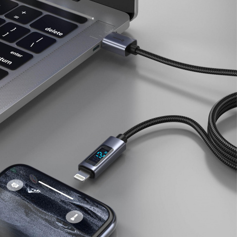 Swissten - Cabo LCD USB-A - Lightning 1.5m