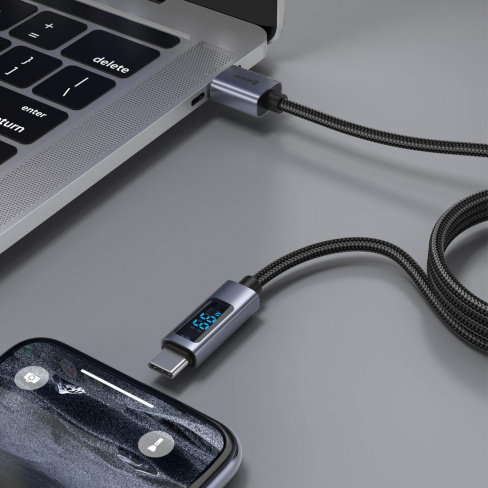 Swissten - Cabo LCD USB-C - USB-A 1.5m